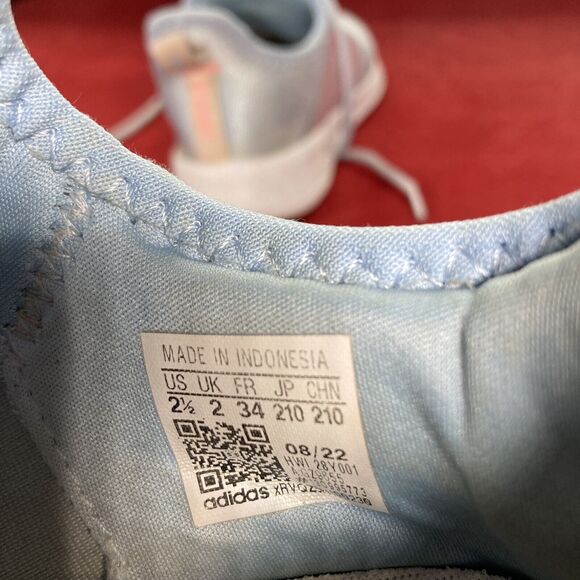 Adidas Cloud Foam Pure 2.0 Running Lace Up (Youth Size 2.5) • Blue/Pink • EUC - Picture 5 of 6